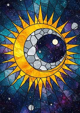 Stained Glass Sun and Moon Galaxy