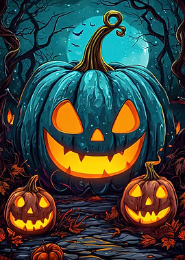 Halloween Pumpkins Moonlight