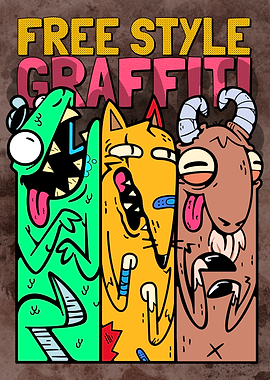 Free Style Graffiti Cartoon Animals