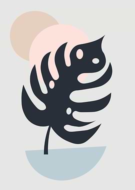 Minimalist Monstera Leaf Art Print