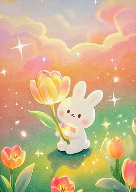Cute Bunny Tulip Flower