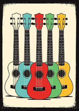 Colorful Ukulele Lineup