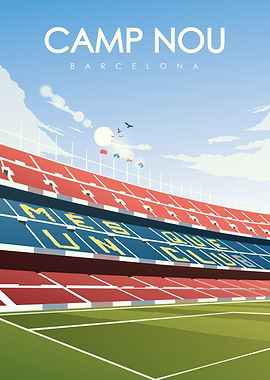 Camp Nou Barcelona Illustration