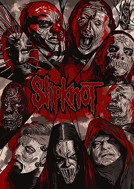 Slipknot Band Members Masked Portrait