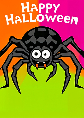 Happy Halloween Spider Cartoon 1