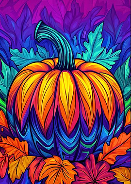 Pumpkin Autumn Leaves