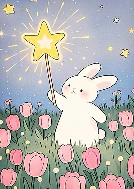 Bunny Star Wand Tulips