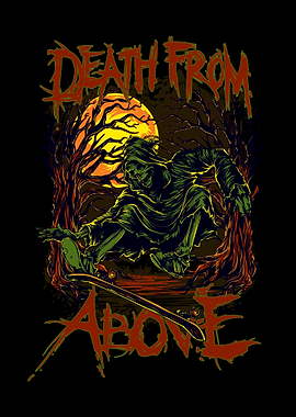Death from Above Skateboard Grim Reaper