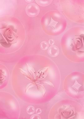 Pink Floral Bubbles