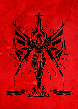 ultrakill Red and Black Sci-Fi Warrior