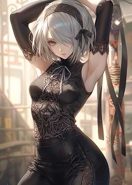 Anime Girl in Black Outfit