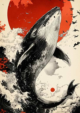 Whale breaching animal