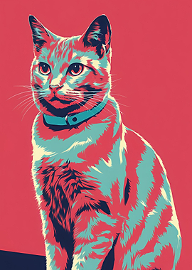 Pop Art Cat Portrait
