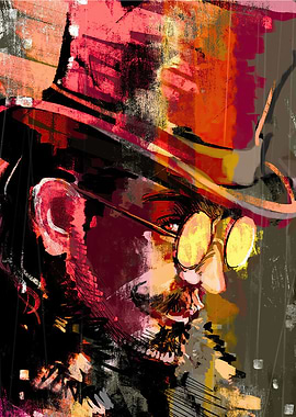 Abstract Portrait of a Man with Hat