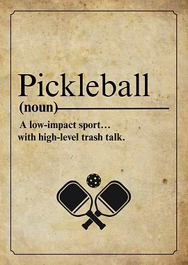 Pickleball Definition Vintage Style Poster