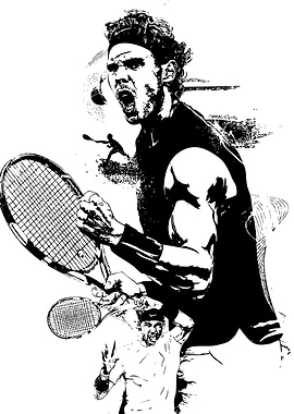 Rafael Nadal Tennis Illustration