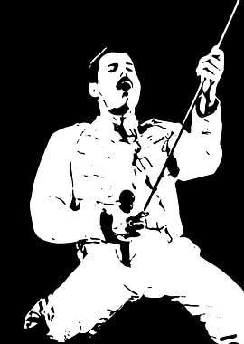 Freddie Mercury in Black and White