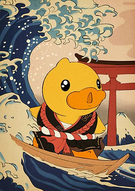 Duck Ukiyo-e Wave