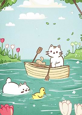 Cats and Duck Lake