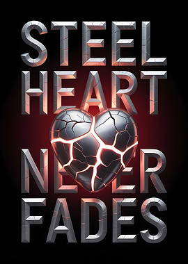 Steel Heart Never Fades Motivational Poster