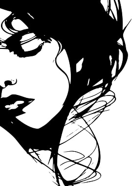 Black and White Woman Portrait