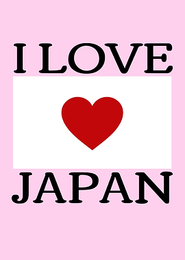 I Love Japan Heart Flag