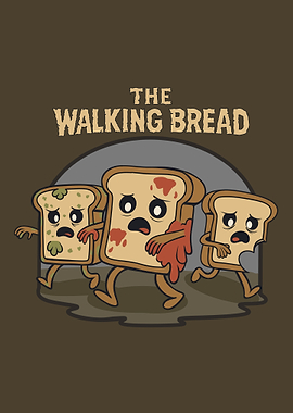 The Walking Bread Cartoon Illustration