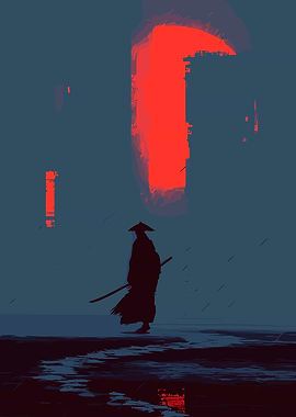 Silhouette of a Samurai