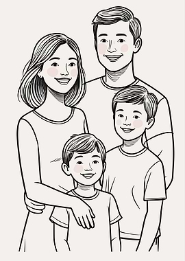 Family Portrait Illustration