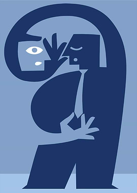 Abstract Blue Business Communication Illustration