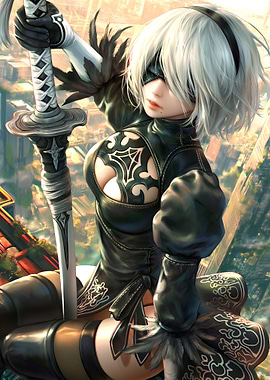 2B NieR Automata Digital Art