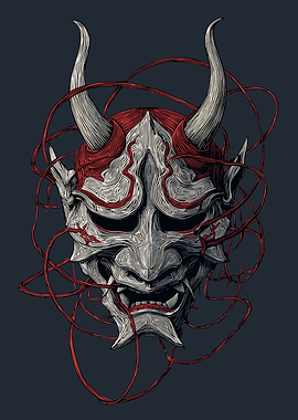 Hannya Mask Illustration