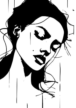 Black and White Portrait of Woman