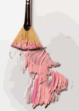 Paintbrush with Pink Paint