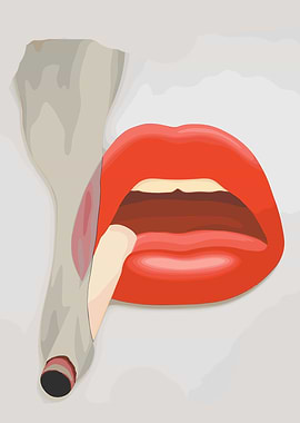 Lips and Cigarette Digital Art