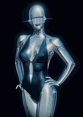 Female Robot in Swimsuit