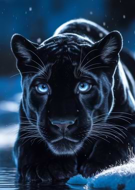 Black Panther with Blue Eyes