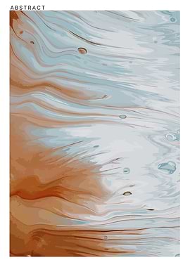 Abstract Fluid Art with Brown and Blue