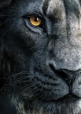 White Lion's Intense Gaze