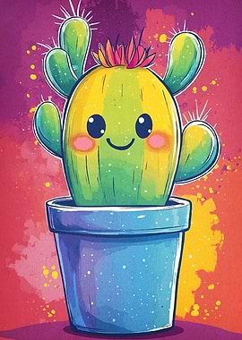 Cute Cartoon Cactus