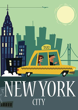 New York City Taxi Illustration