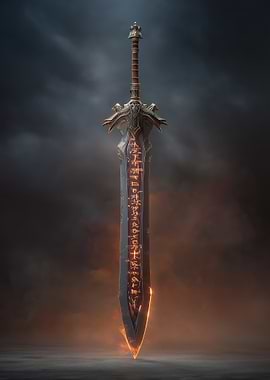 Ancient Sword with Glowing Runes