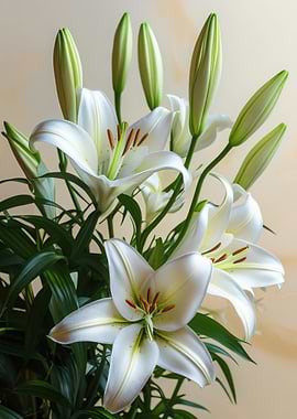 Elegant White Lily Floral Arrangement