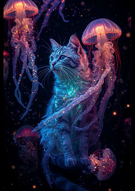 Cat with Jellyfish