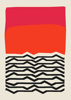 Abstract Landscape with Geometric Waves