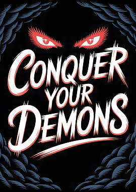 Conquer Your Demons Motivational Art