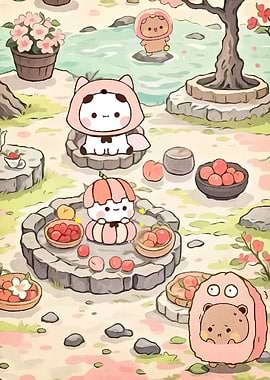 Peach Garden Cartoon Characters