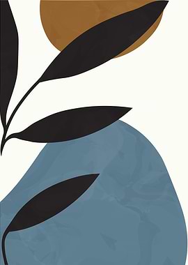 Abstract Leaves and Shapes Art