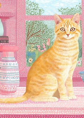 Ginger Cat by the Window