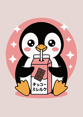 Cute Pigeon Drinking Chocolate Milk